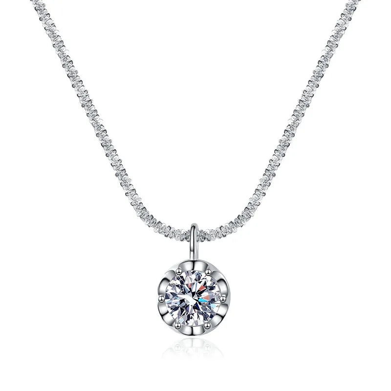 2CT S925 Silver Cauliflower Chain Necklace