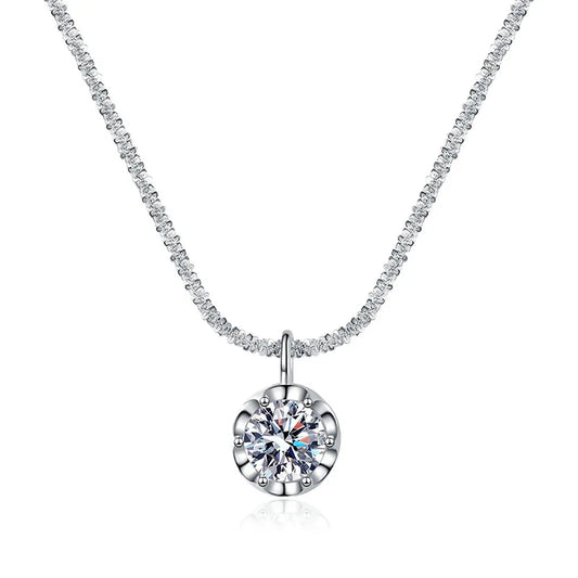 2CT S925 Silver Cauliflower Chain Necklace