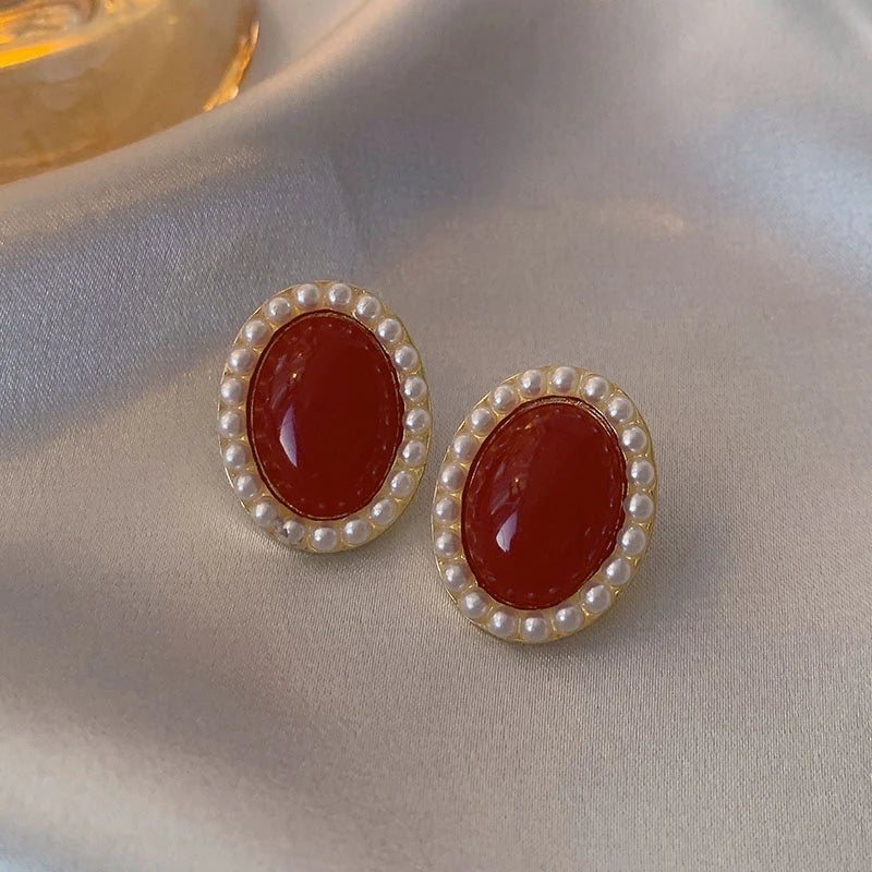 Oval Vintage Hoop Earrings