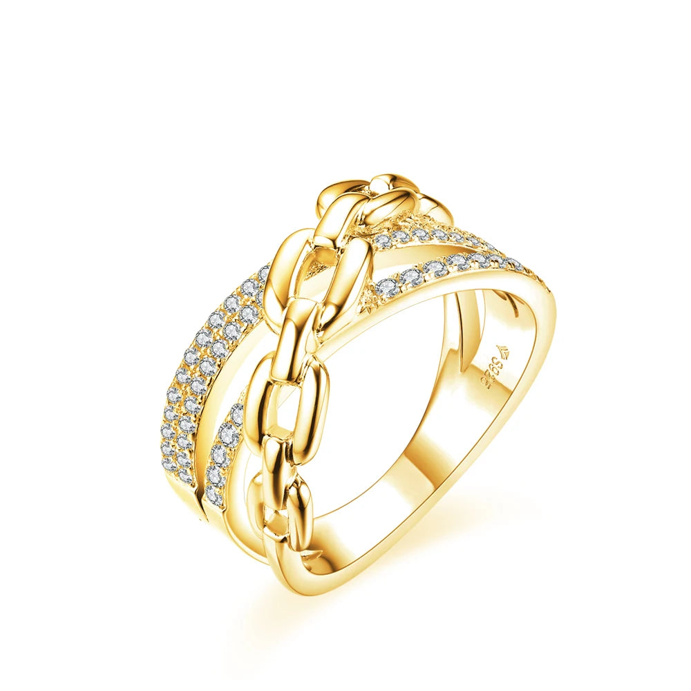 Yellow Gold S925 Sterling Silver Rings