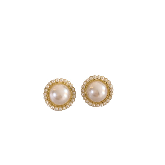 Pearl Vintage Hoop Earrings