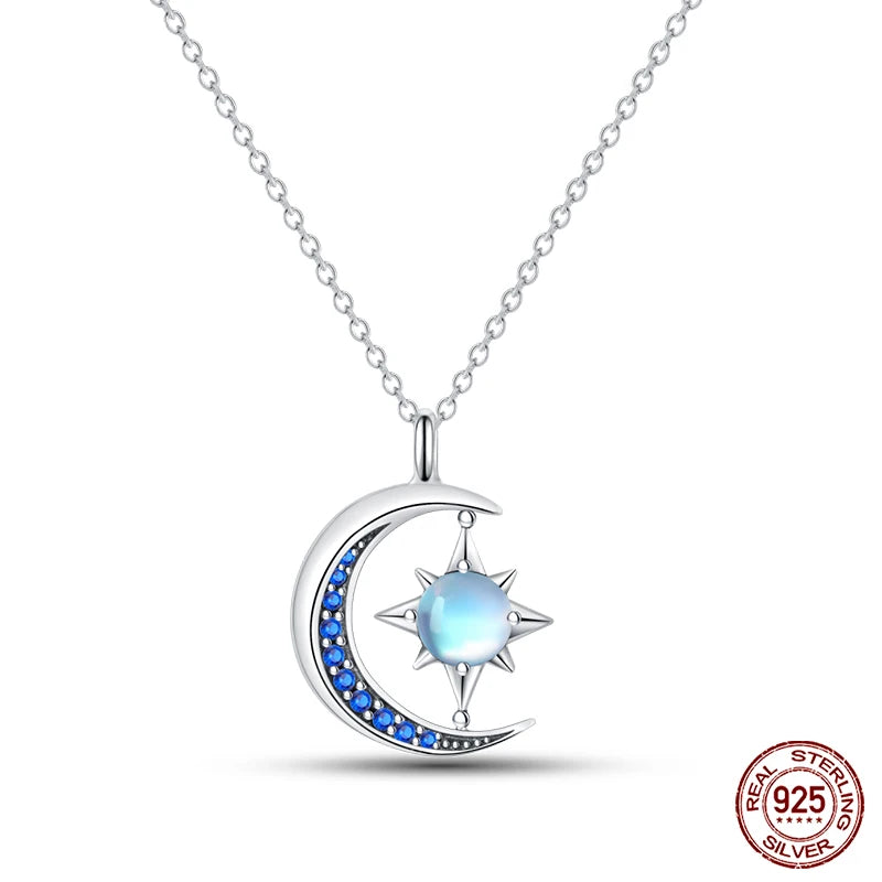 Blue Moon Pendant Silver Necklaces