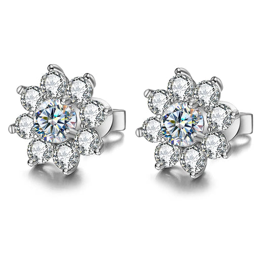 0.5Ct Flower Earrings Stud