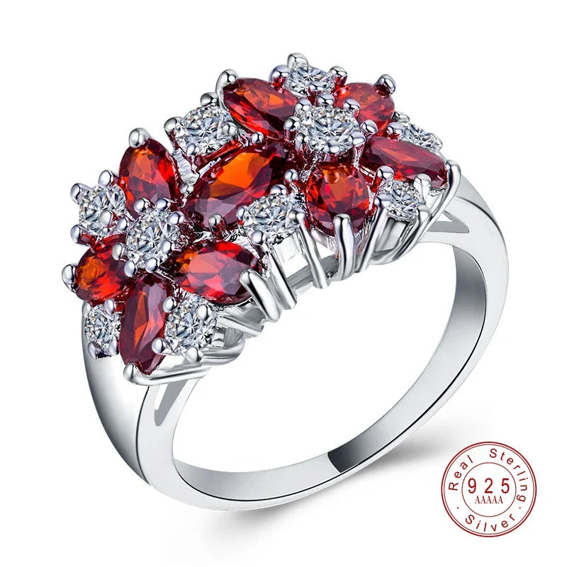 Pure Red 925 Sterling Sparkling Silver