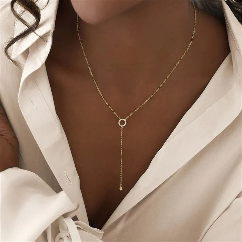 Gold S925 Sterling Silver Double Necklace