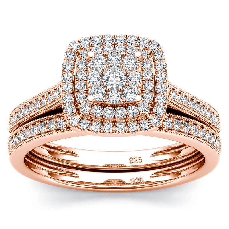 Rose Gold Silver Wedding Bands