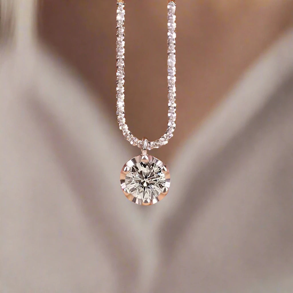 2CT S925 Silver Cauliflower Chain Necklace