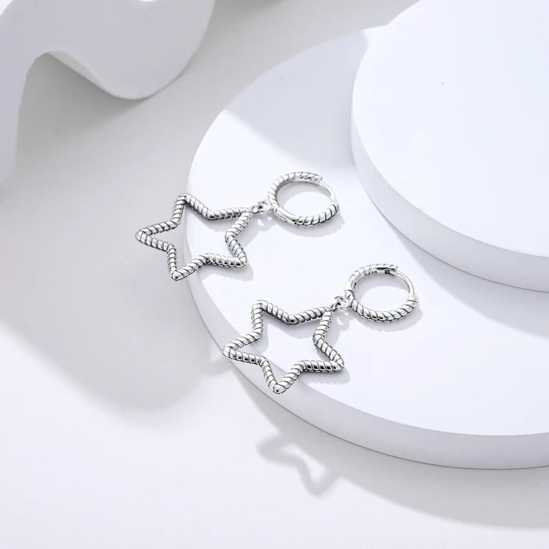 Simple Stars Sterling Silver Earrings