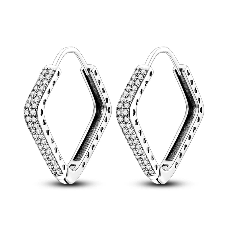 Unique 925 Silver Women Hoop Earrings