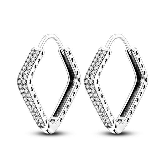 Unique 925 Silver Women Hoop Earrings