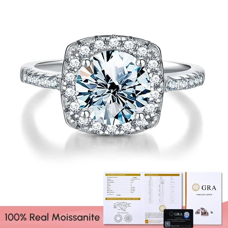 Diamond Wedding Silver Luxury Ring