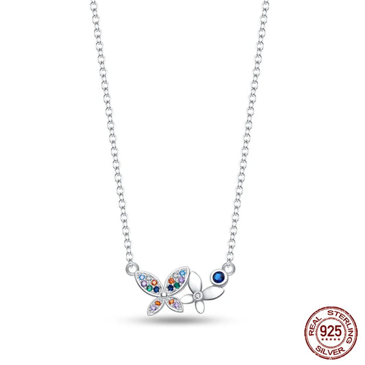 Colorful Pendant Silver Necklace