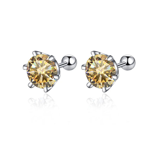 Silver 0.5-2ct Screw Stud Earring