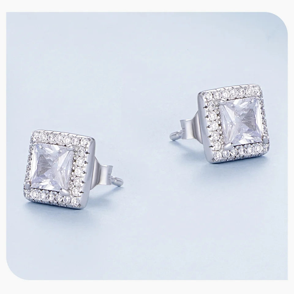 Square Stud Earrings 925 Sterling Silver