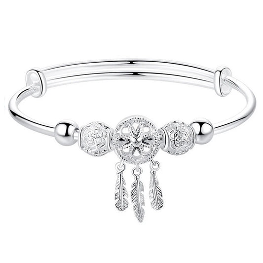 Silver Dreamcatcher Cuff Bracelet