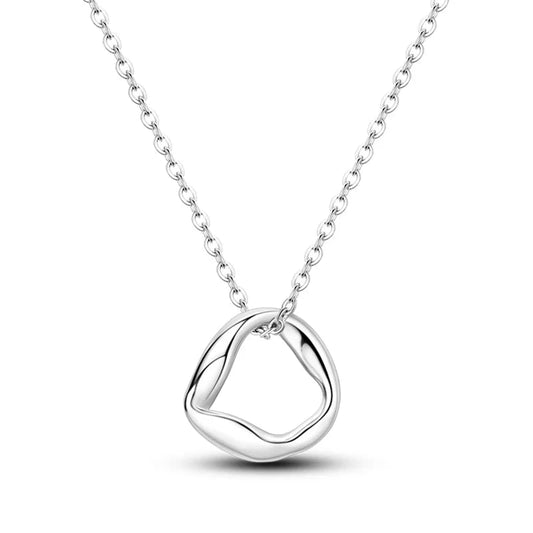 Unique Shape Pendant Silver Necklace