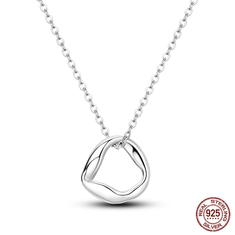 Unique Shape Pendant Silver Necklace