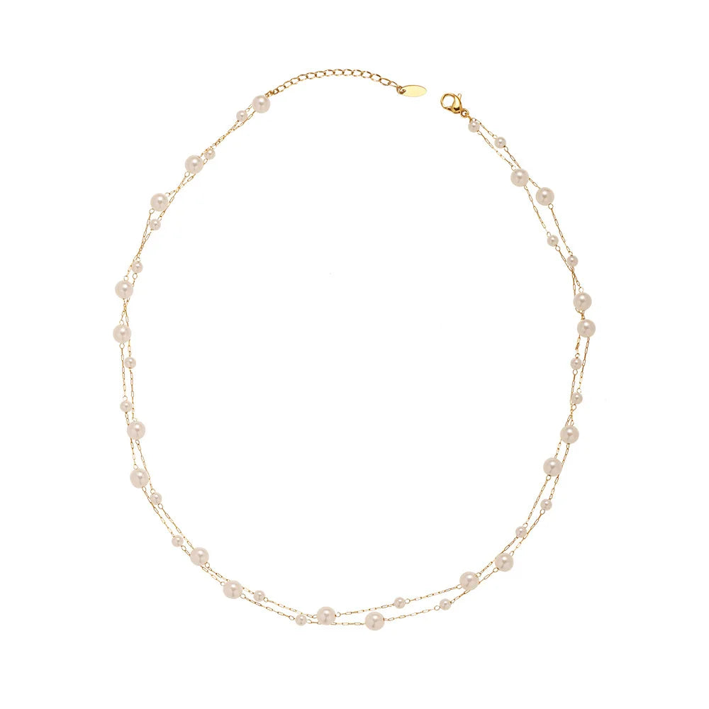 Minimalist Stainless Steel Pearl Necklace