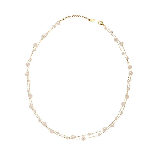 Minimalist Stainless Steel Pearl Necklace