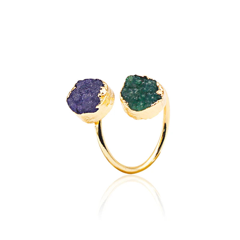 Eccentric Adjustable Purple and Green Rings