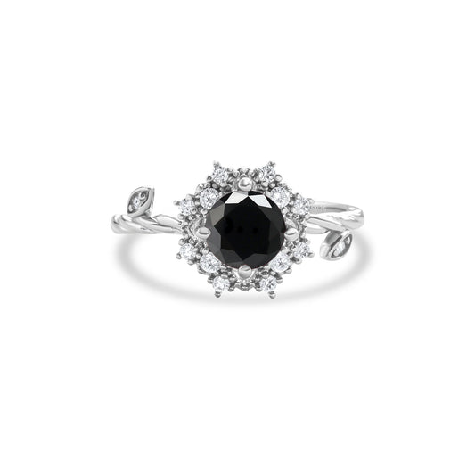 1 Carat Black 925 Sterling Silver Ring