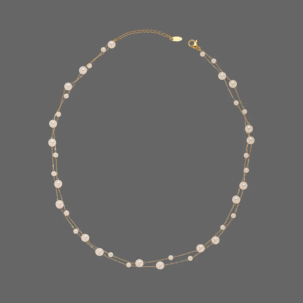 Minimalist Stainless Steel Pearl Necklace