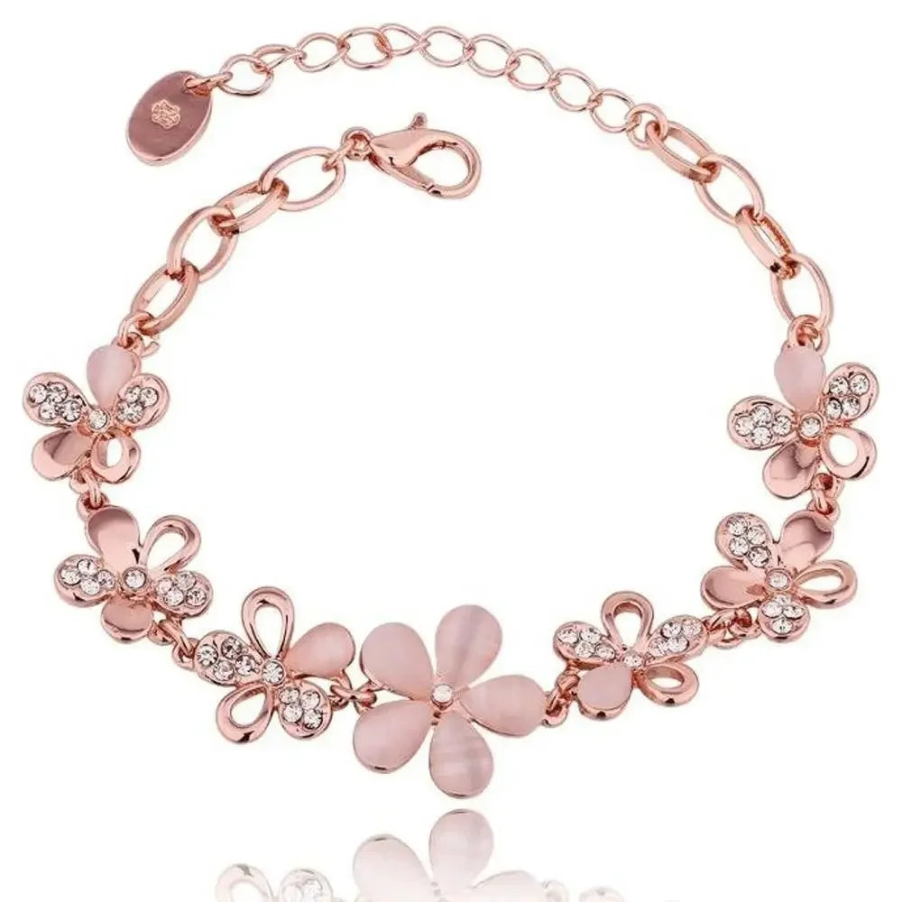 Charming 18K Rose Bracelet