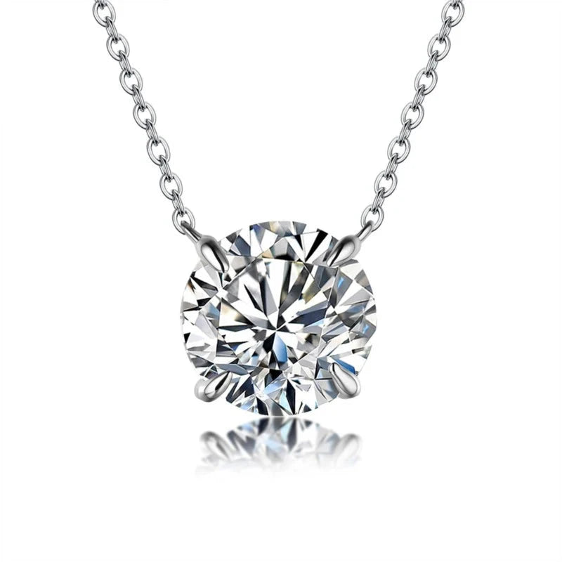 White Diamond 1CT White Gold Necklace 925 Silver Necklace 