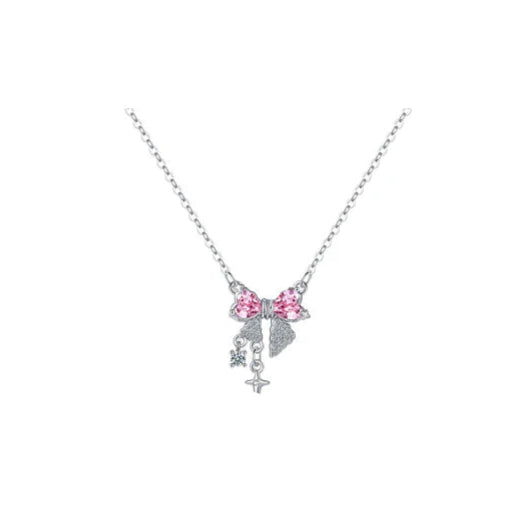 Sweet Pink Bow Fashion Necklace