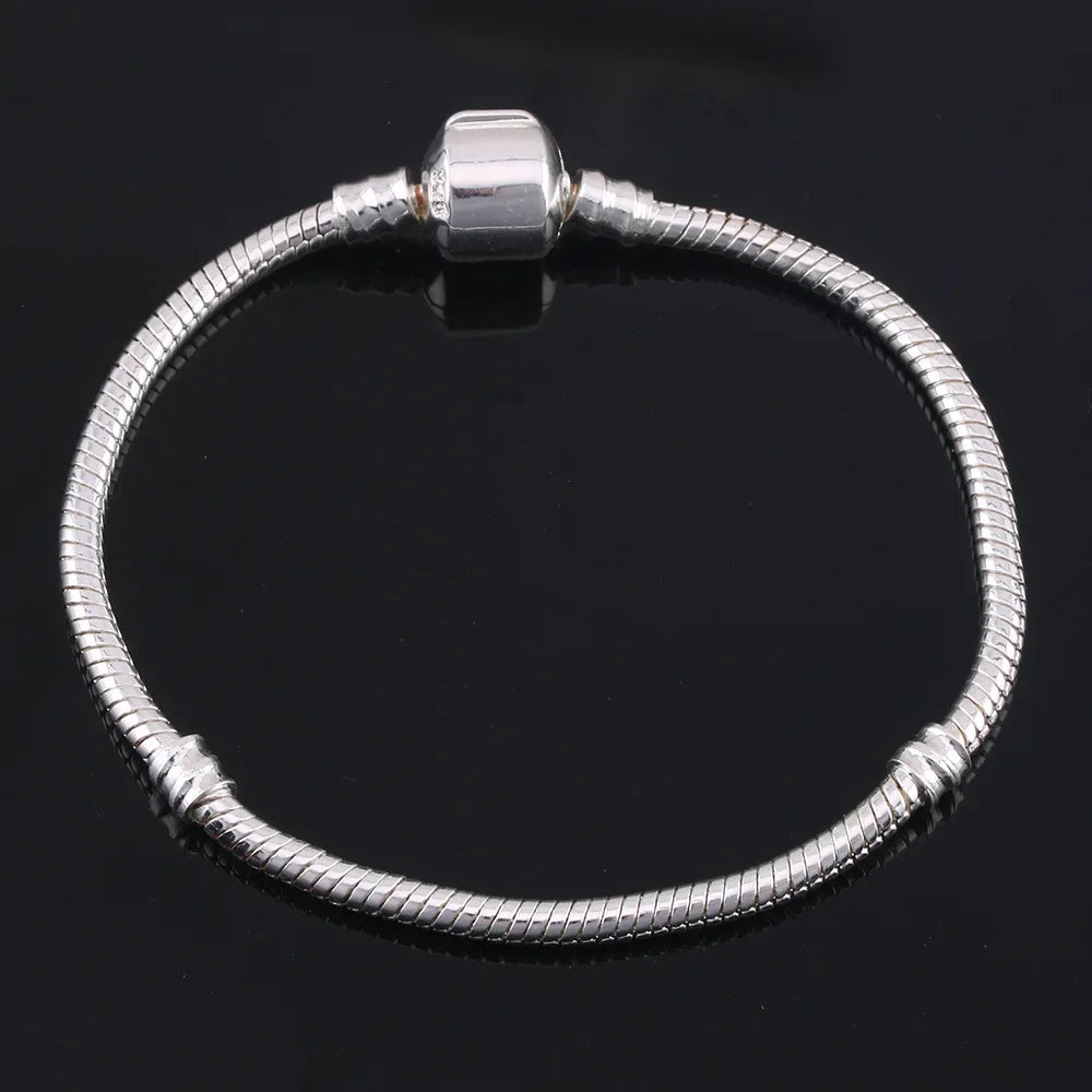 925 Sterling Silver Snake Chain DIY Charm Bracelet