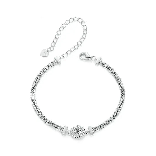 0.5CT Sterling Silver Weaved Bracelet