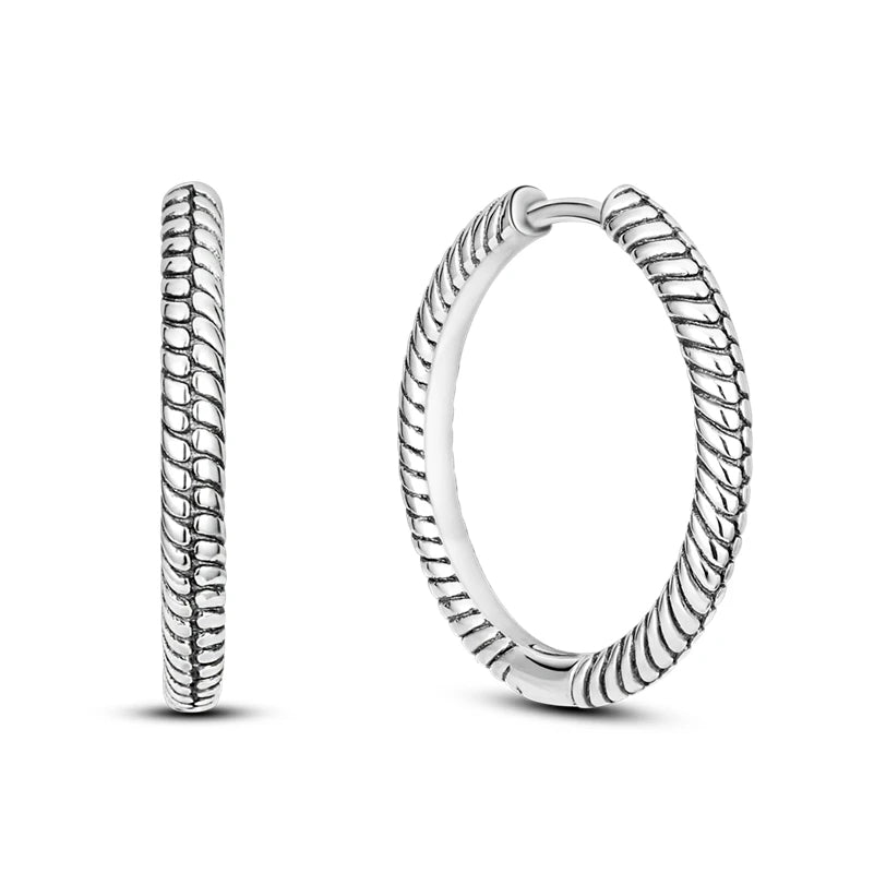 Braid Ring 925 Silver Women Earrings