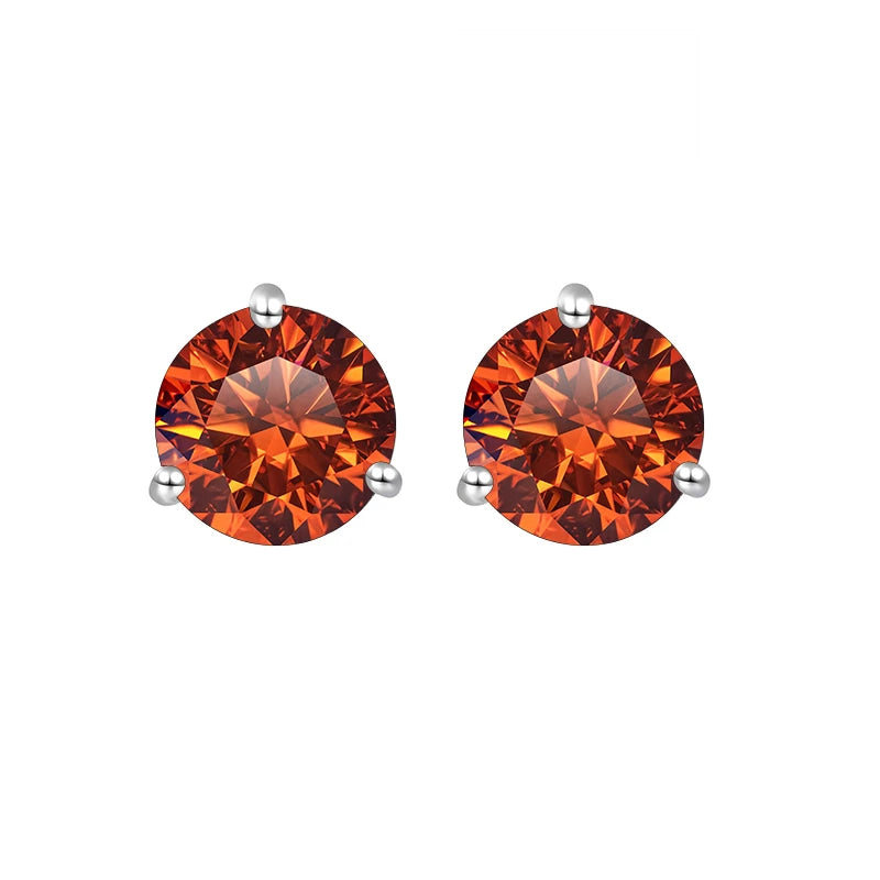 Rainbow Diamond Sterling Silver 1CT/2CT Stud Earrings