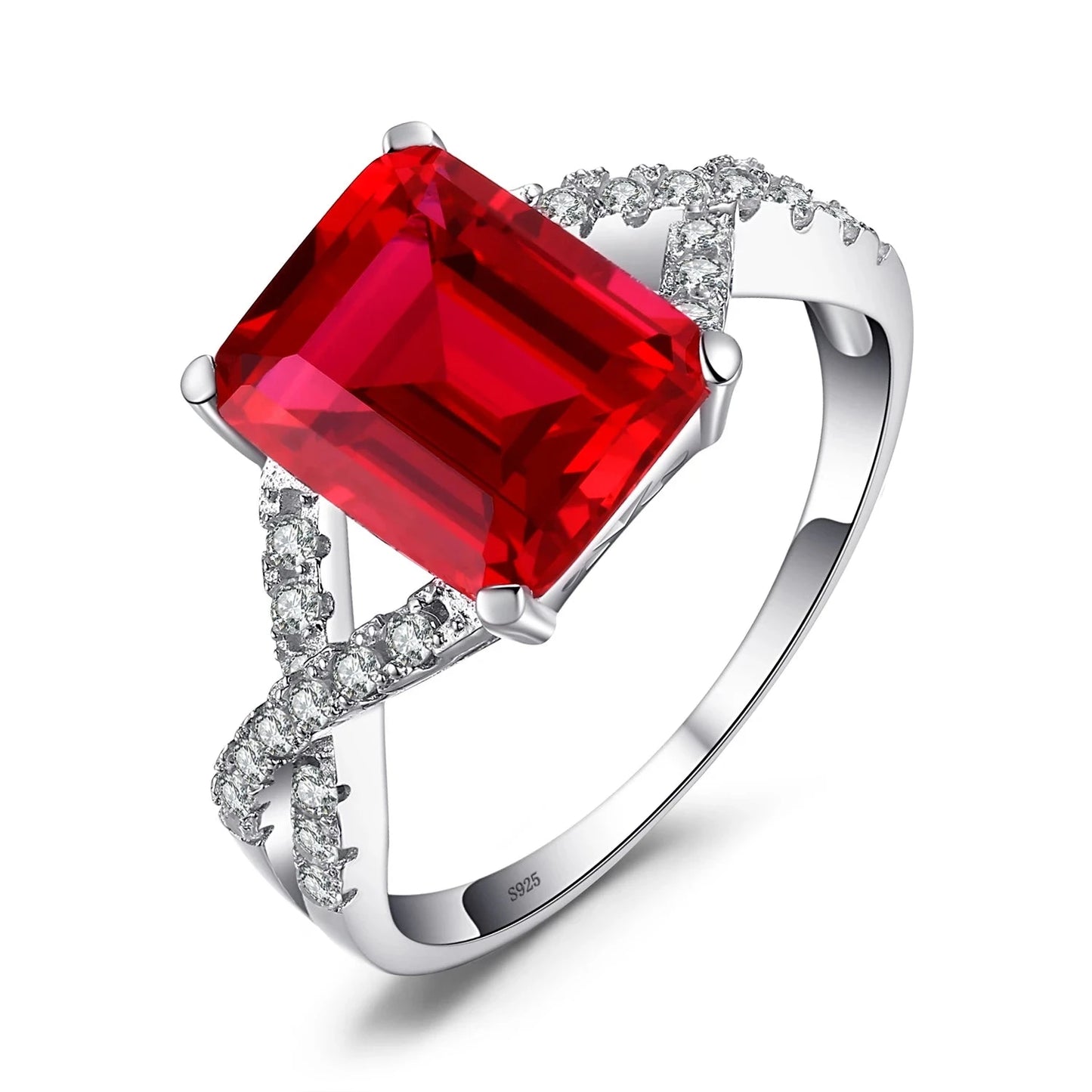 4.1ct Ruby Sterling Silver Wedding Ring