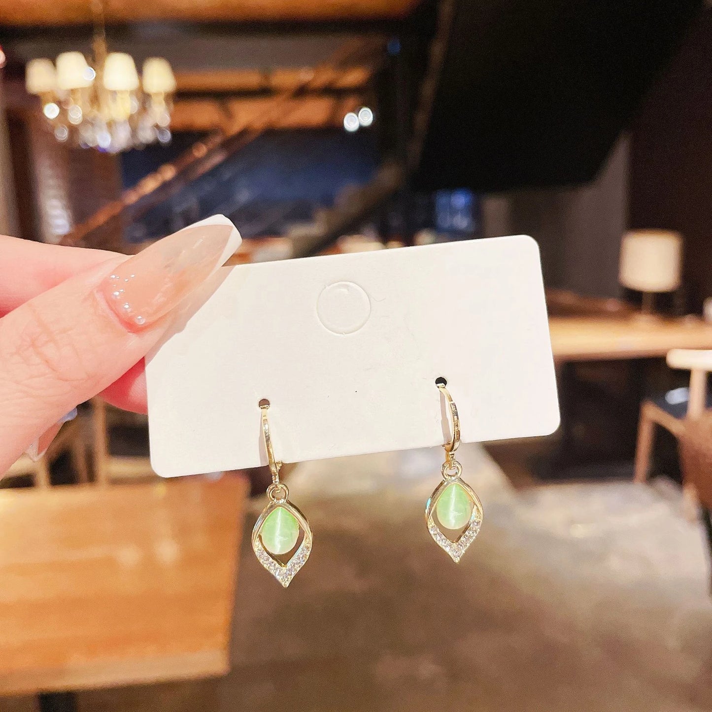 Green High End Earrings