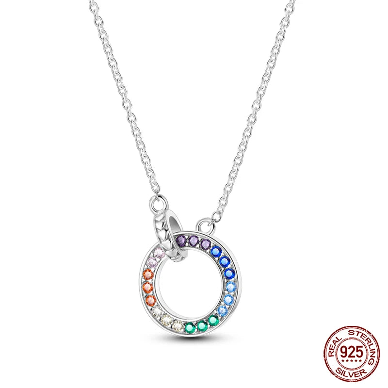 Colorful Circle Pendant 925 Sterling Silver