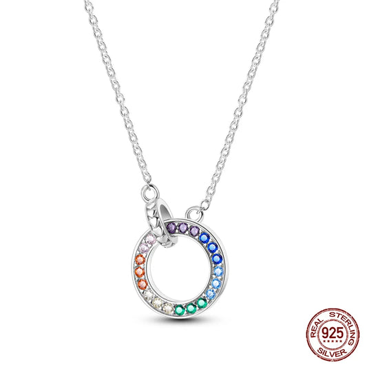 Colorful Circle Pendant 925 Sterling Silver