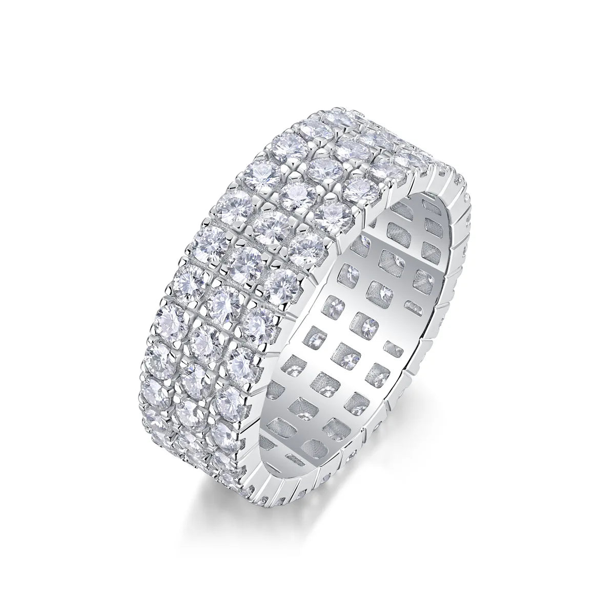 Three Row Diamond Wedding Band