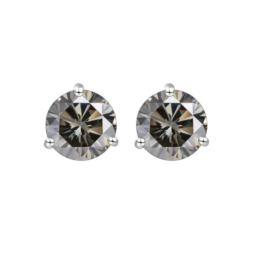 Gray Diamond Sterling Silver 1CT/2CT Stud Earrings