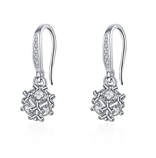 Snowflake Dangle Sterling Silver Earring