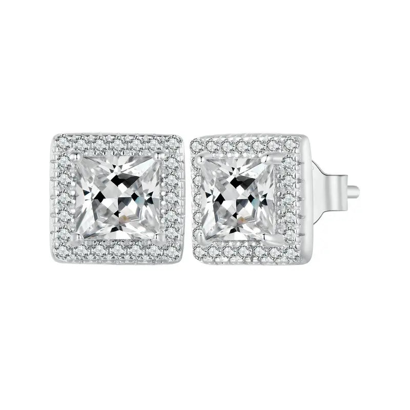 Square Stud Earrings 925 Sterling Silver