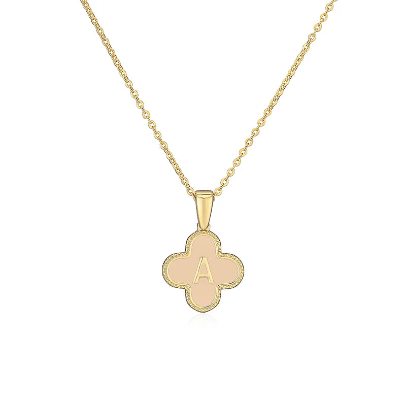 A Initials Flower Charm Necklace