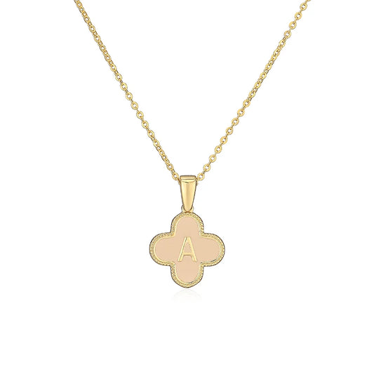 A Initials Flower Charm Necklace