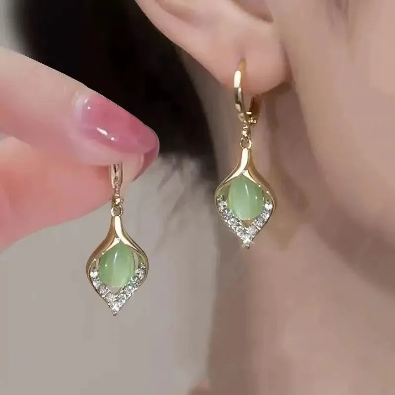 Green High End Earrings