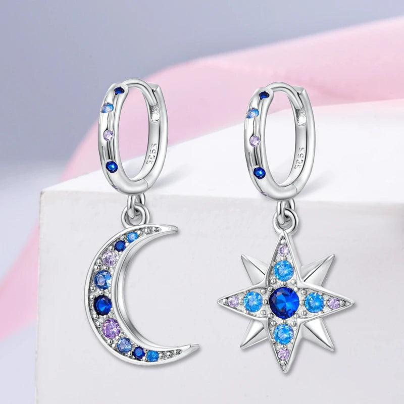 Moon And Stars Diamond Earrings