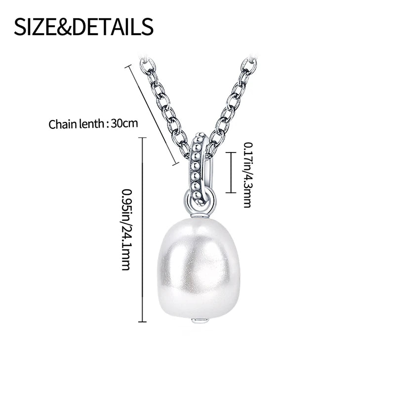 Pearl Serenity Pendant Silver Necklace