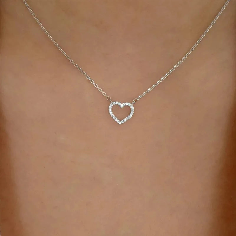 Silver Double Heart Necklace