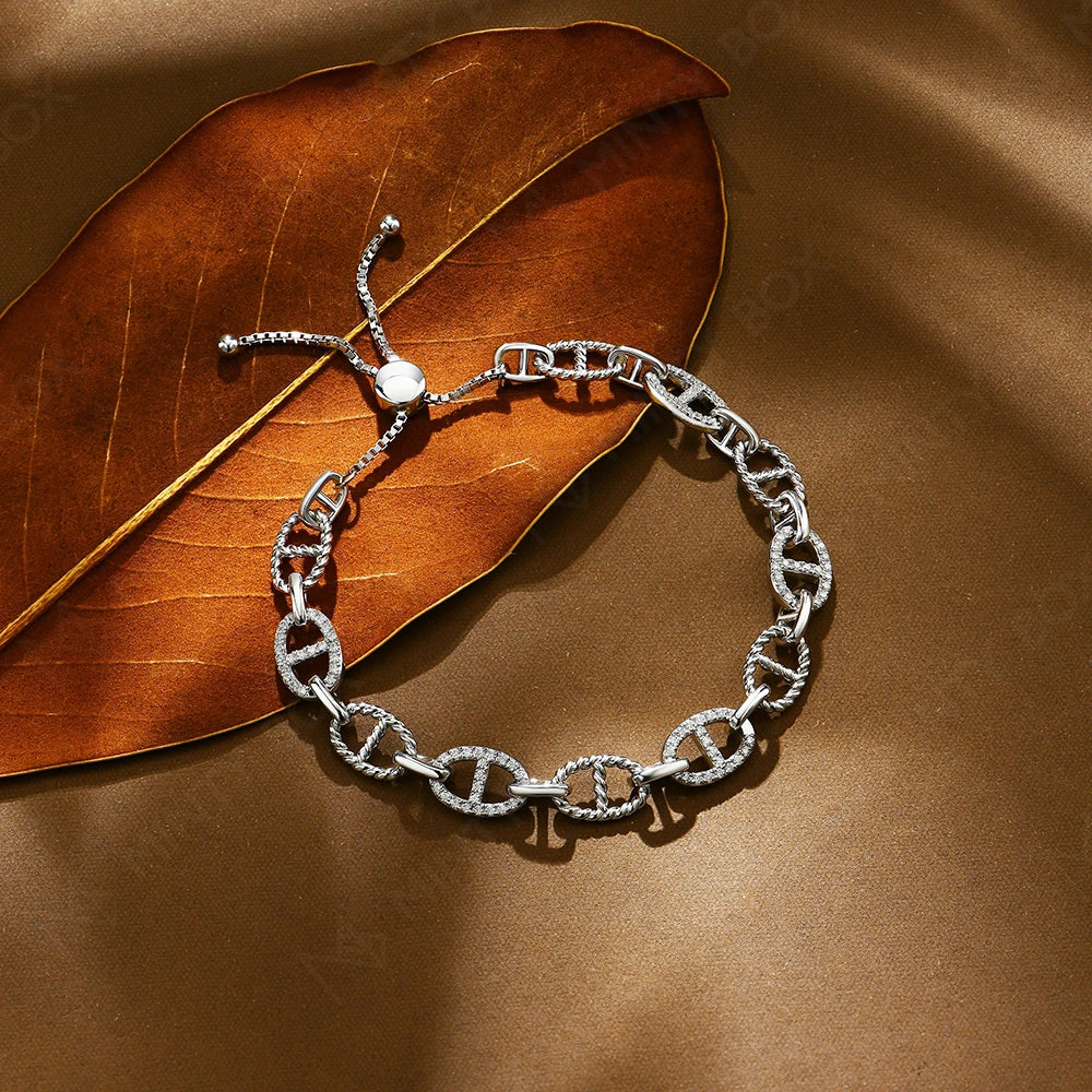 0.9ctw Adjustable Link Chain Bracelet