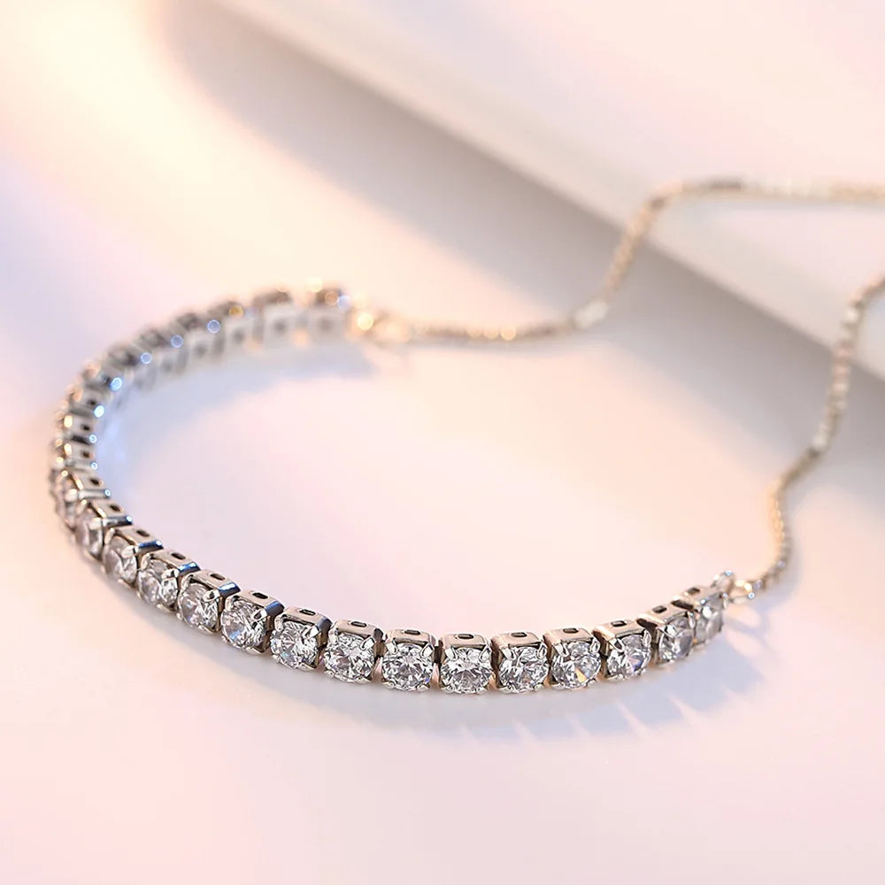 925 Sterling Silver Diamond Bracelet