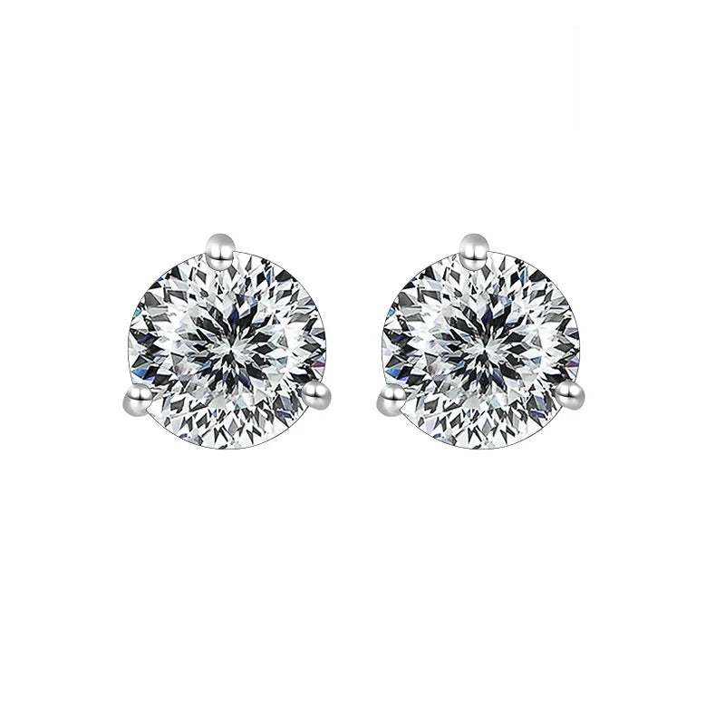 Rainbow Diamond Sterling Silver 1CT/2CT Stud Earrings